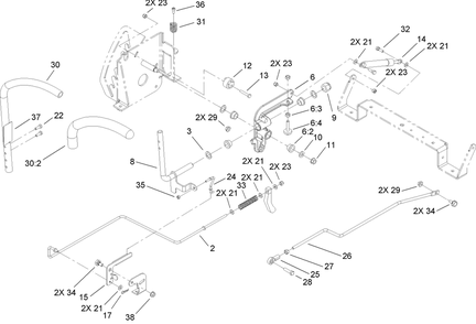 Part Location Diagram of 110-1869 Lawn Boy LH ACTIVATOR ARM Assembly